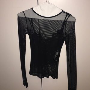 Sheer Mesh Combo Top